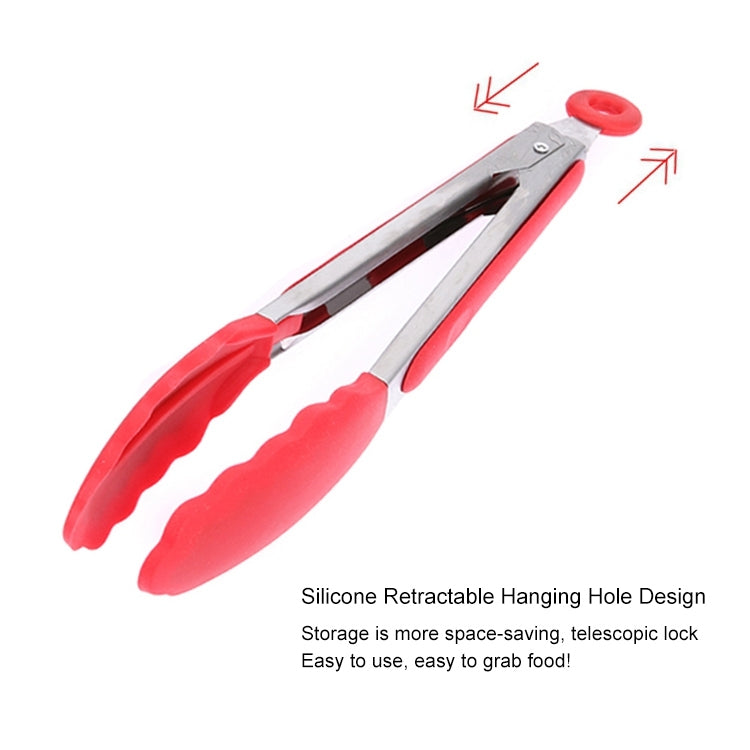 Pinças de Silicone Antiderrapantes para Alimentos, Pão e Churrasco BBQ de 9 polegadas, Ferramentas de Cozinha, Vermelho 9 polegadas