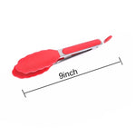 Pinças de Silicone Antiderrapantes para Alimentos, Pão e Churrasco BBQ de 9 polegadas, Ferramentas de Cozinha, Vermelho 9 polegadas