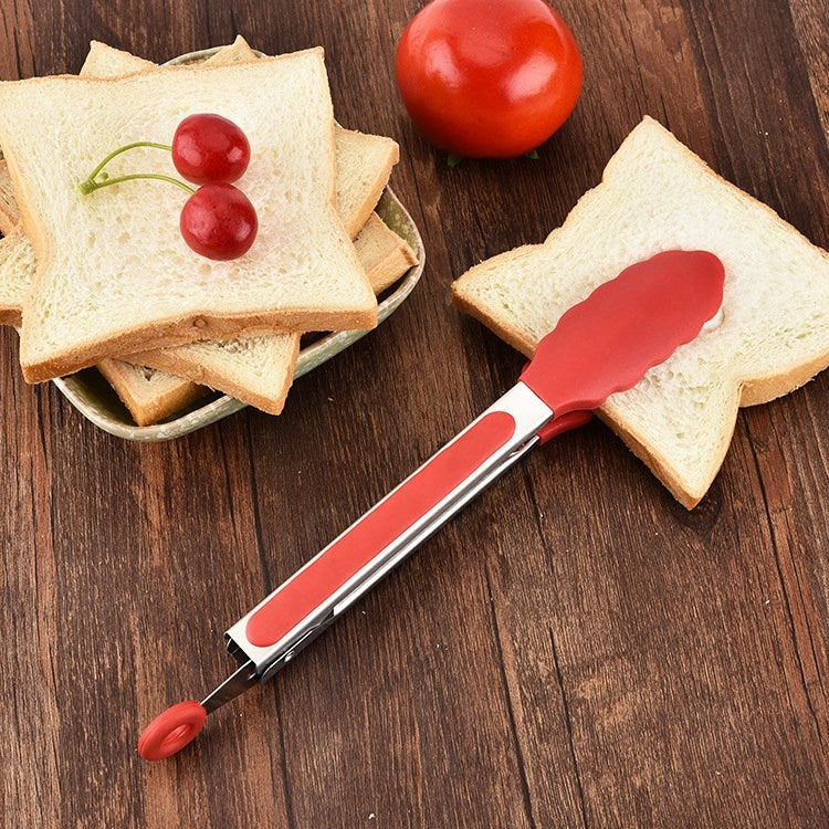 Pinças de Silicone Antiderrapantes para Alimentos, Pão e Churrasco BBQ de 9 polegadas, Ferramentas de Cozinha, Vermelho 9 polegadas