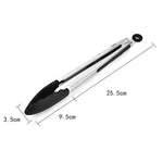 Pinças de silicone antiderrapantes para alimentos, pão e churrasco, 12 polegadas, preto, vermelho