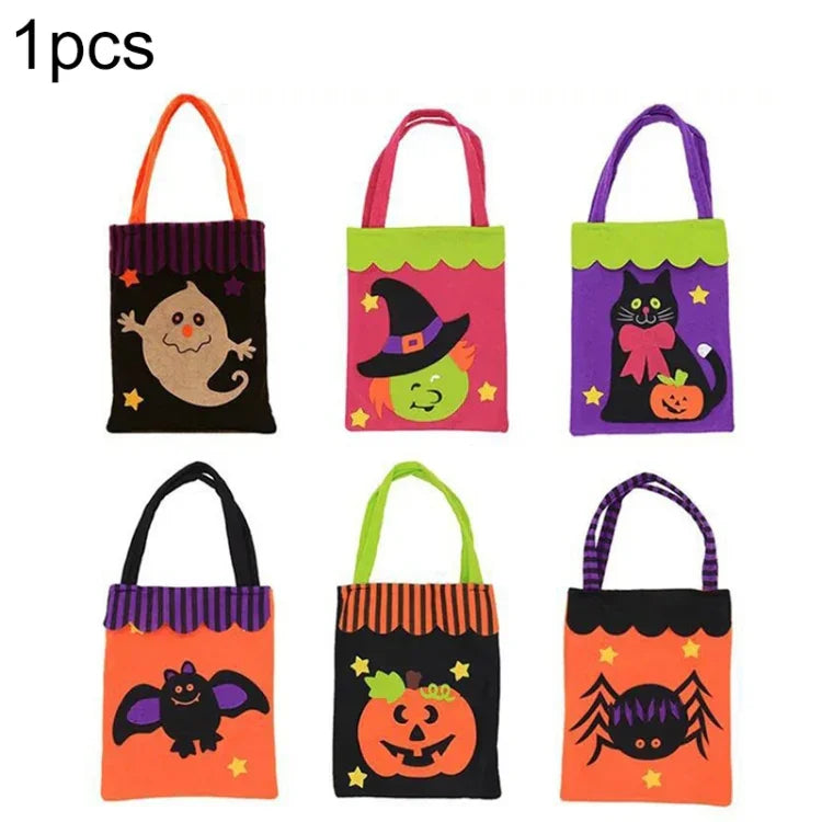 Saco Quadrado Criativo para Doces de Halloween em Estilo Cartoon para Crianças, Entrega de Estilo Aleatório, Saco para Doces Cartoon