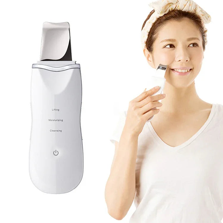 Máquina de Limpeza Facial por Vibração Ultrassónica 2W, Removedor de Pele Morta, Instrumento de Beleza Facial