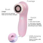 Instrumento de Beleza Facial de Limpeza Eletrónica USB 1.2W, Escova de Limpeza Facial para Poros, Nariz e Cravos, 6 em 1