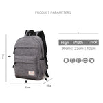Mochila de Ombro Universal Multifuncional em Lona para Computador Portátil para Estudantes de 13-15 polegadas, Tamanho: 36x25x10cm