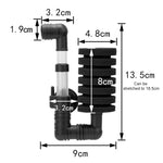 Filtro de Algodão Bioquímico Pneumático Mini de Dupla Cabeça para Aquário Montado na Parede, HC7149A, HC7149B, HC7149C, HC7149D