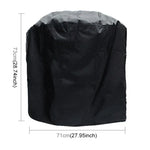 Saco protetor cilíndrico para churrasco à prova de água, poeira e UV exterior em tecido Oxford 210D, para grelhador a carvão, Tamanho: 71x73cm, Tamanho: 71x73cm