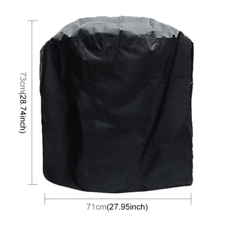 Saco protetor cilíndrico para churrasco à prova de água, poeira e UV exterior em tecido Oxford 210D, para grelhador a carvão, Tamanho: 71x73cm, Tamanho: 71x73cm
