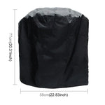 Saco protetor circular para churrasco à prova de água, poeira e UV exterior em tecido Oxford 210D, para grelhador a carvão, Tamanho: 58x77cm, Tamanho: 58x77cm