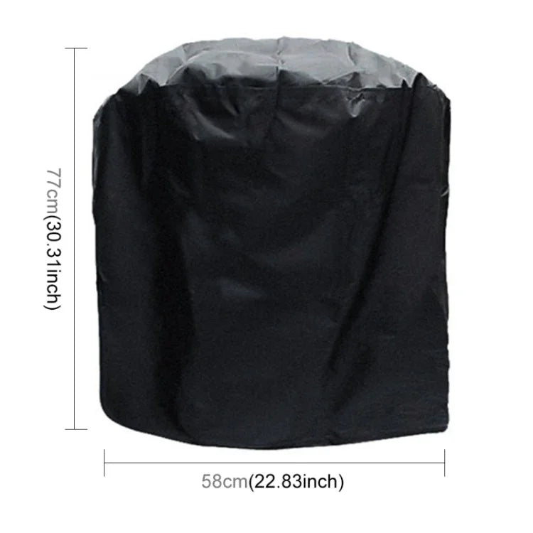 Saco protetor circular para churrasco à prova de água, poeira e UV exterior em tecido Oxford 210D, para grelhador a carvão, Tamanho: 58x77cm, Tamanho: 58x77cm