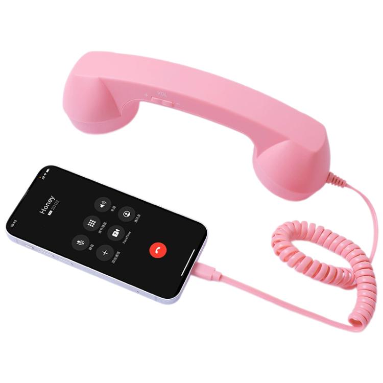 Microfone com ficha Type-C, auscultador retro de telefone anti-radiação para telemóvel, Type-C