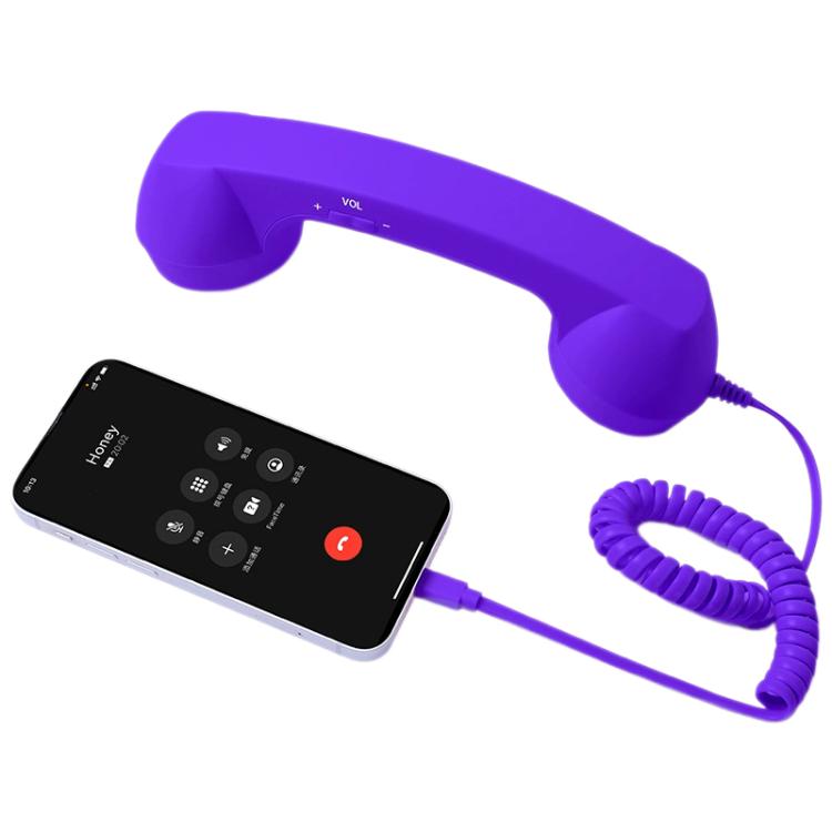 Microfone com ficha Type-C, auscultador retro de telefone anti-radiação para telemóvel, Type-C