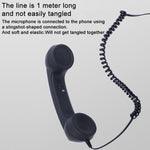 Microfone com ficha Type-C, auscultador retro de telefone anti-radiação para telemóvel, Type-C
