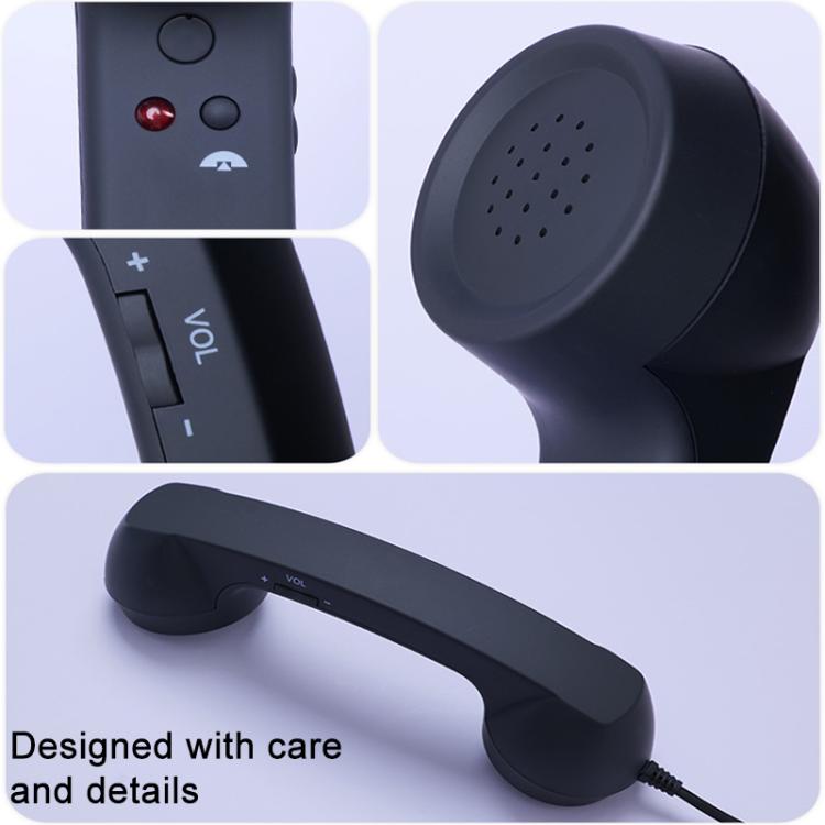 Microfone com ficha Type-C, auscultador retro de telefone anti-radiação para telemóvel, Type-C