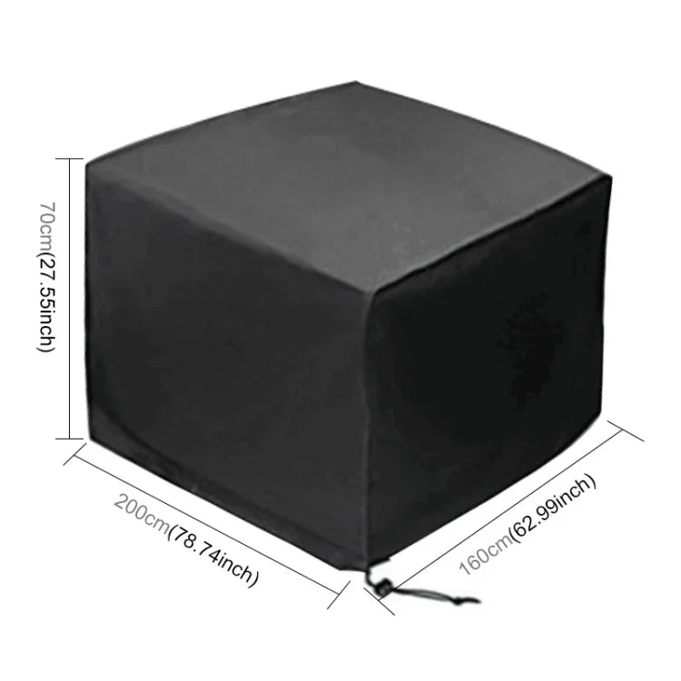Saco protetor para conjunto de móveis de mesa dobrável e cadeiras à prova de água, poeira e UV exterior em tecido Oxford 210D, Tamanho: 200x160x70cm, Tamanho: 200x160x70cm