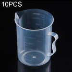 10 Frascos Plásticos PP de Grau Alimentar de 250ml com Tampa, Copo Medidor Digital Cilíndrico, Ferramentas de Laboratório, 250ml