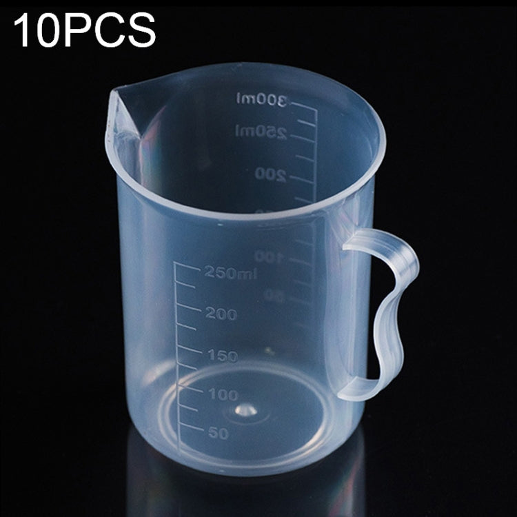 10 Frascos Plásticos PP de Grau Alimentar de 250ml com Tampa, Copo Medidor Digital Cilíndrico, Ferramentas de Laboratório, 250ml