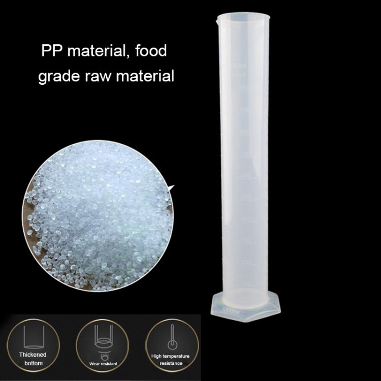 Cilindro de Medição Graduado com Bico em Plástico PP 1000mL com Base Hexagonal, 1000ml