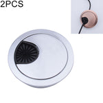 2 PCS Tampa Redonda de Orifício para Caixa de Rosca em Liga de Zinco para Secretária de Computador, Diâmetro do Orifício: 50mm (Dourado Brilhante), 50mm