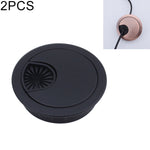 2 PCS Tampa Redonda de Orifício para Caixa de Rosca em Liga de Zinco para Secretária de Computador, Diâmetro do Orifício: 53mm (Dourado Brilhante), 53mm