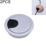 2 PCS Tampa Redonda de Orifício para Caixa de Rosca em Liga de Zinco para Secretária de Computador, Diâmetro do Orifício: 53mm (Dourado Brilhante), 53mm