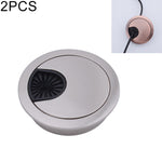 2 PCS Tampa Redonda de Orifício para Caixa de Rosca em Liga de Zinco para Secretária de Computador, Diâmetro do Orifício: 53mm (Dourado Brilhante), 53mm