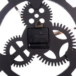 Relógio de Parede Retro de Madeira Redondo com Engrenagem de Lado Único, Diâmetro: 40cm, Número 40cm, Número 40cm (Prateado)