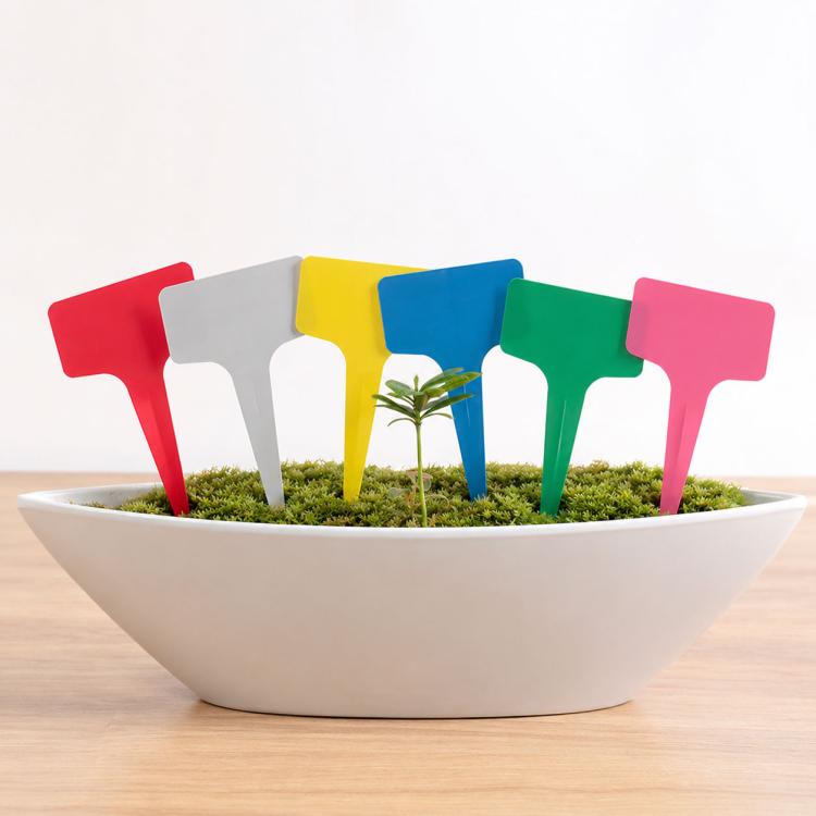 100PCS Etiquetas Florais Etiquetas de Jardinagem Etiqueta em T para Inserção Etiqueta para Vasos, Entrega de Cor Aleatória, Etiqueta para Plantas 4