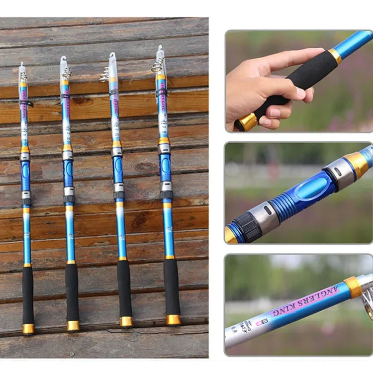 Cana de Pesca Portátil de Carbono 2,1m para Viagem, Entrega de Cor Aleatória, 2,1m