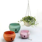 Vasos de Flores de Plástico Suspensos Vasos Suspensos Vaso de Flores com Corrente Suspensa, Tamanho Grande: 24 x 18cm, Entrega de Cor Aleatória, Tamanho Grande