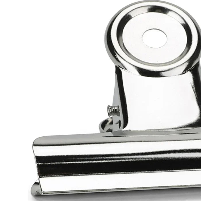 10 Clipes Redondos de Metal Prateado em Aço Inoxidável de 50mm para Notas, Cartas e Papel, 10 Unidades / 50mm