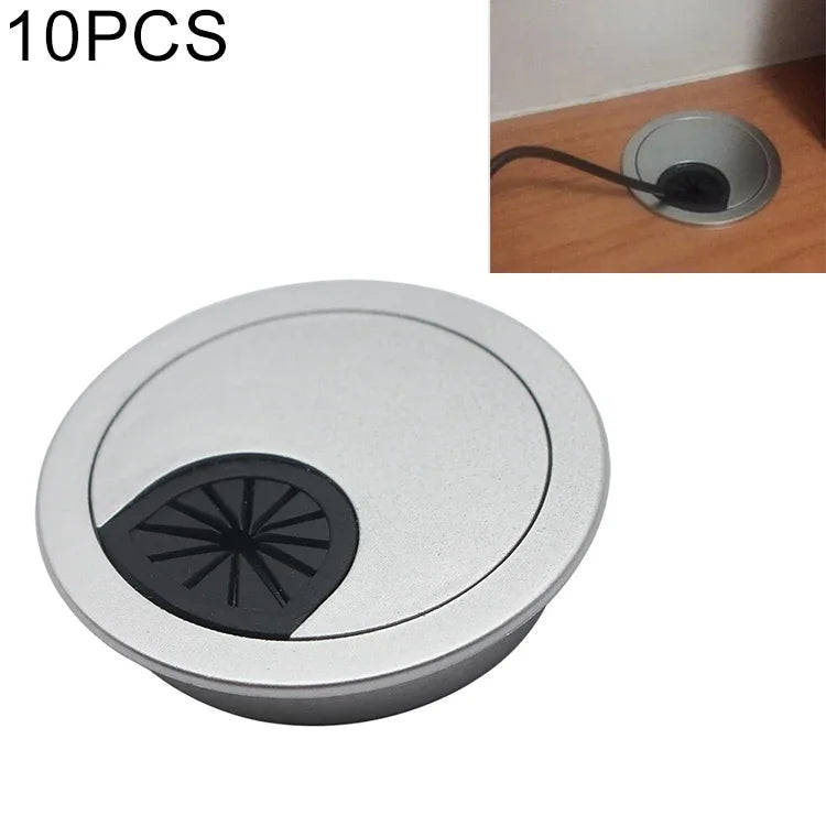 10 PCS Tampa Redonda de Orifício para Caixa de Rosca em Plástico para Secretária de Computador, Diâmetro do Orifício: 53mm, 53mm