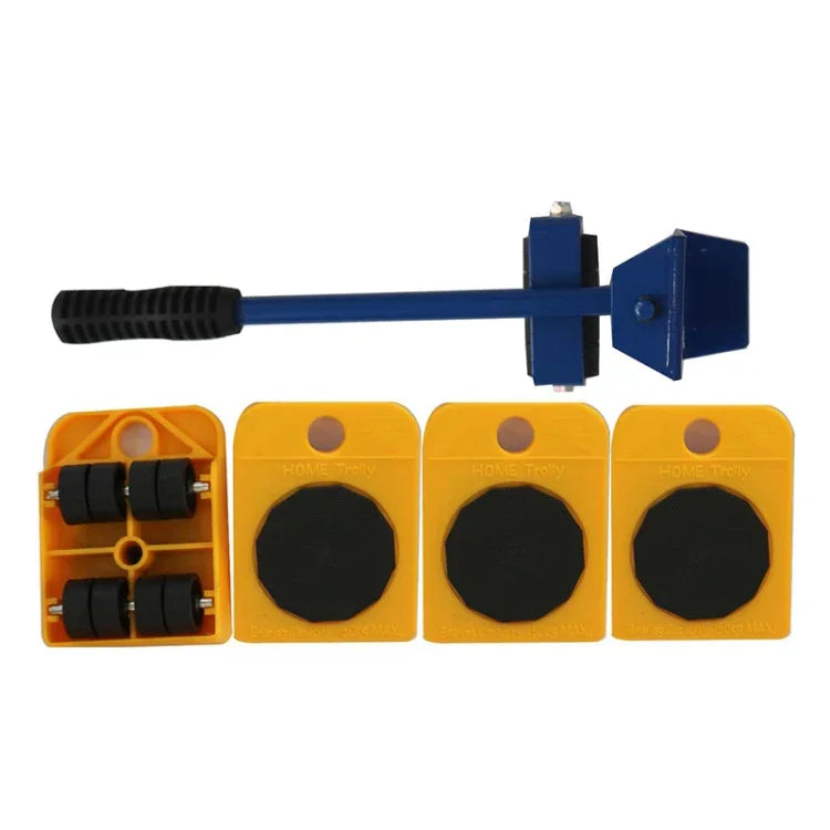 Kit pesado para transporte e elevação de móveis com carrinho doméstico, 4 rolos e elevador de móveis