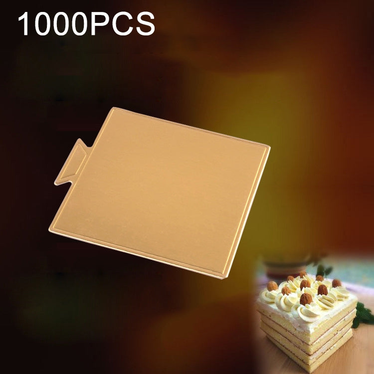 100 / Pacote Almofada de Cartão para Bolo Quadrado Pequeno, Espessa e Rígida, Dourada, Tapete para Bolo Mousse, Pequeno Quadrado