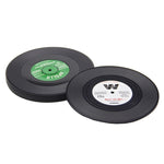 6 PCS/Conjunto Porta-copos Retro em Vinil Preto com Disco de CD, Decoração para Mesa de Casa, Tapete para Copos, Decoração para Café, Tapete para Bebidas, Diâmetro: 10.7cm, 6 PCS Tapete para Copos