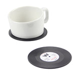 6 PCS/Conjunto Porta-copos Retro em Vinil Preto com Disco de CD, Decoração para Mesa de Casa, Tapete para Copos, Decoração para Café, Tapete para Bebidas, Diâmetro: 10.7cm, 6 PCS Tapete para Copos