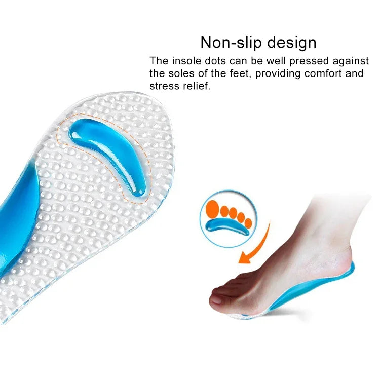 Palmilhas de Silicone para Mulheres com Gel, Massagem, Suporte para Arco, Ortopédicas para Pé Plano, Prevenção, Almofada para Sapatos de Salto Alto, Envio de Cor Aleatória
