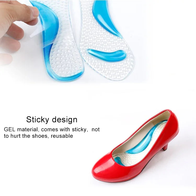 Palmilhas de Silicone para Mulheres com Gel, Massagem, Suporte para Arco, Ortopédicas para Pé Plano, Prevenção, Almofada para Sapatos de Salto Alto, Envio de Cor Aleatória
