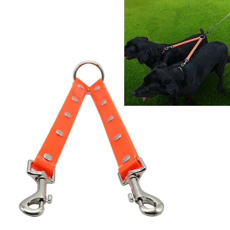 Trela 2 em 1 Antienrosco para Cães em TPU, Corda de Tração Dupla para Passeio, Comprimento: 25 cm, 2 em 1 (Vermelho)