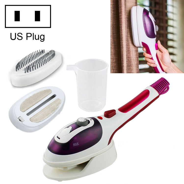 Vaporizador Manual Multifuncional para Uso Doméstico, Portátil para Viagem, Máquina de Vapor Quente com Fundo Cerâmico, Escova de Flanela, Escova de Cabelo e Copo Medidor, Ficha US, Ficha US Roxo