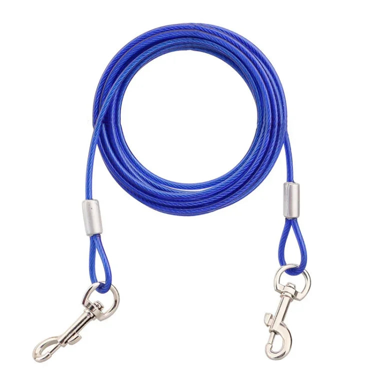 Trela 2 em 1 para Cães com Corda de Aço de Duas Pontas e Pegador, Comprimento: 3m, Entrega em Cor Aleatória, Comprimento: 3m