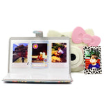 Álbum de fotos requintado para Polaroid com 32 páginas, tipo inserção mini criativo DIY em PU com padrão de rosa de 3 polegadas, rosa