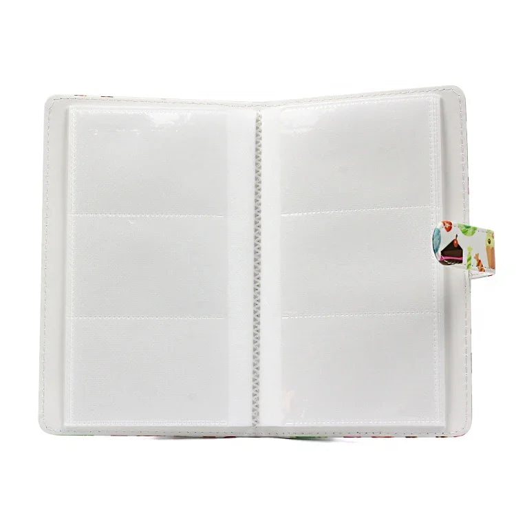 Padrão de Sobremesa Álbum de Fotos Exquisito de 32 Páginas Tipo Inserção Criativa DIY PU Mini 3 polegadas para Polaroid, Sobremesa