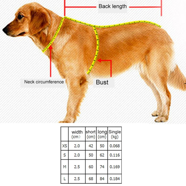 Peitoral Refletor A7 em Poliéster para Cães Grandes com Trela de Tração e Corrente de Segurança, Tamanho: S, 2.0*50*62cm, Tamanho: S, 2.0*50*62cm