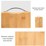 Tábua de Cortar Retangular de Bambu para Cozinha, Reforçada, Tamanho: 32cm x 22cm