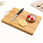 Tábua de Cortar Retangular de Bambu para Cozinha, Reforçada, Tamanho: 32cm x 22cm