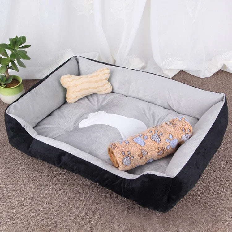Manta Macia Grande e Quente para Canil com Padrão de Osso de Cão para Cão e Gato, com Manta Tamanho: S, 60×45×15cm, Tamanho: S
