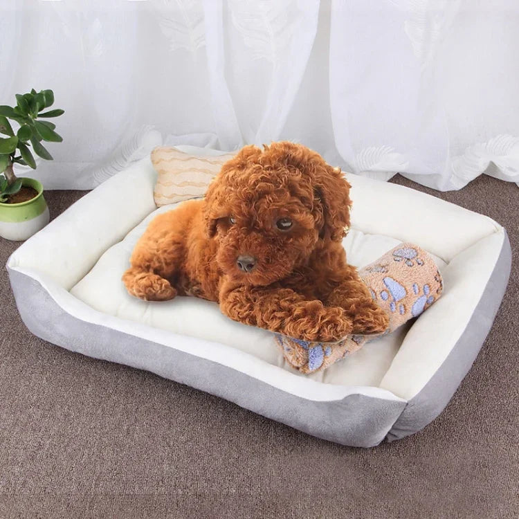 Manta Macia Grande e Quente para Canil com Padrão de Osso de Cão para Cão e Gato, com Manta Tamanho: S, 60×45×15cm, Tamanho: S