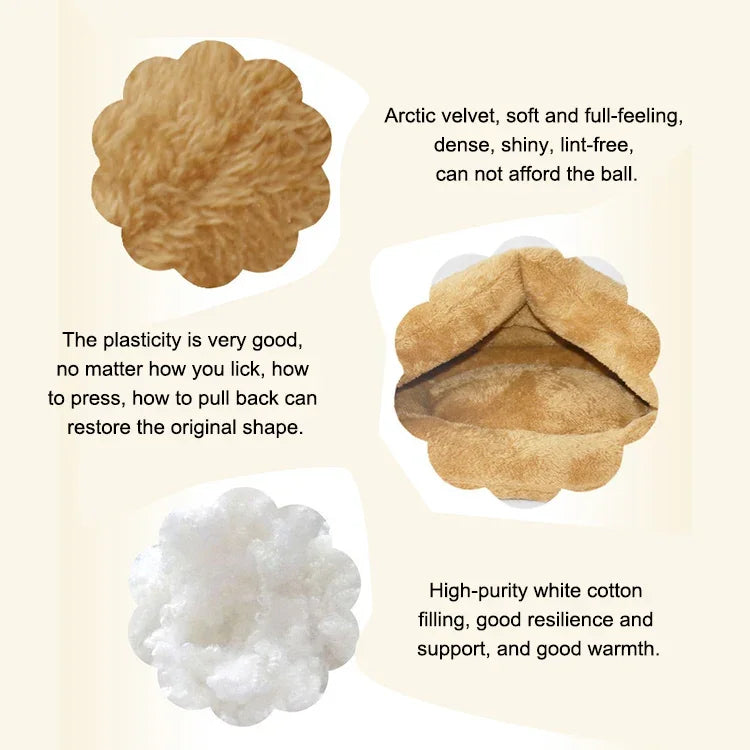 Casa Triangular para Gatos Quente e Espessa Estilo Iurta Mongol para Cães e Gatos, Tamanho: M, 40×40×30cm, Tamanho: M