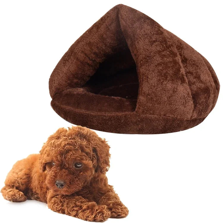 Casa Triangular para Gatos Quente e Espessa Estilo Iurta Mongol para Cães e Gatos, Tamanho: M, 40×40×30cm, Tamanho: M