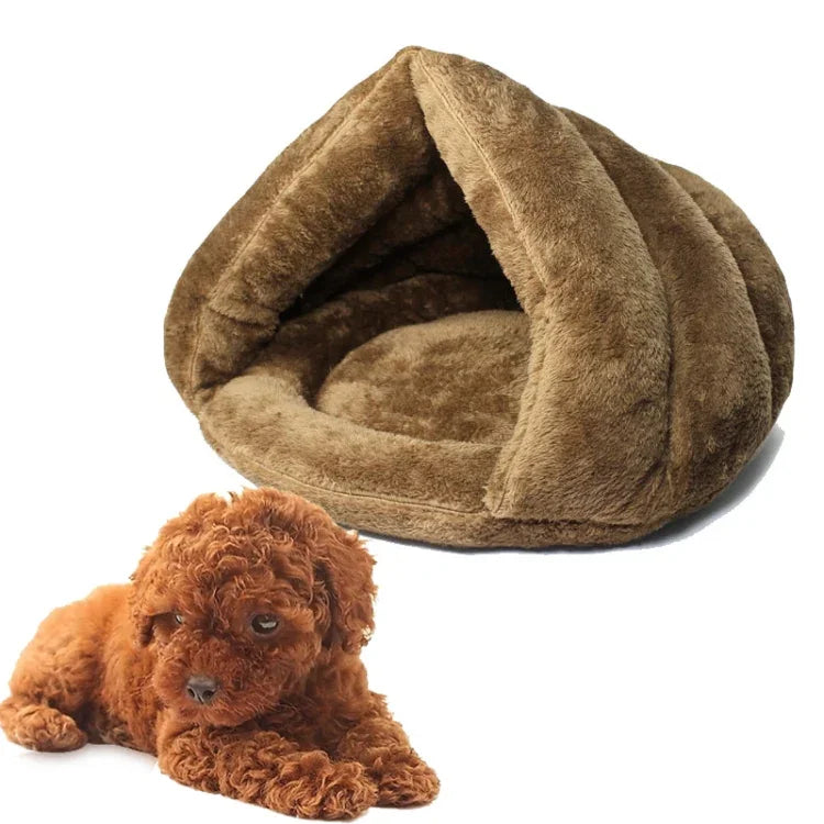 Casa Triangular para Gatos Quente e Espessa Estilo Iurta Mongol para Cães e Gatos, Tamanho: M, 40×40×30cm, Tamanho: M